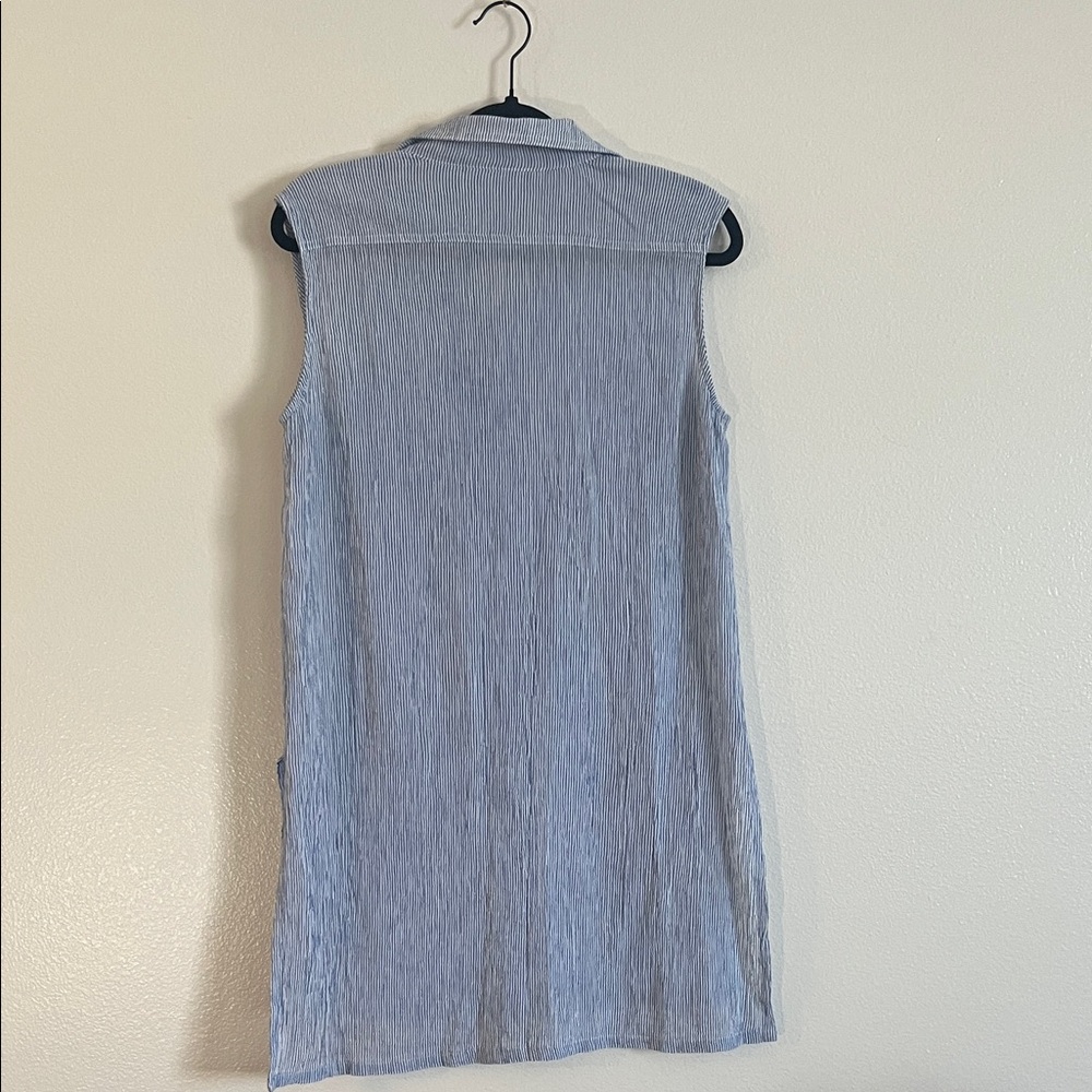 Lauren Ralph Lauren Crushed Cotton Sleeveless Camp Shirt - Size Small - Picture 4 of 6